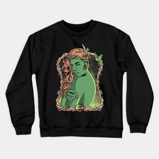 Green woman Crewneck Sweatshirt by Abostore